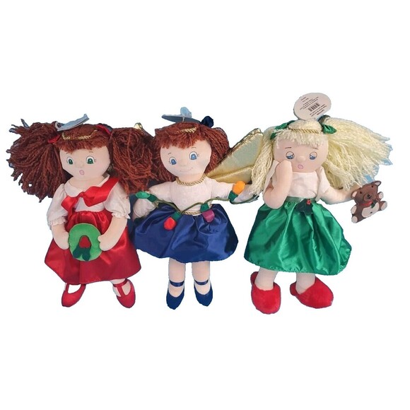 Gibson's Little Angel Fabric Dolls Serenity, Merry & Noelle appx 14" Holiday - Picture 2 of 16